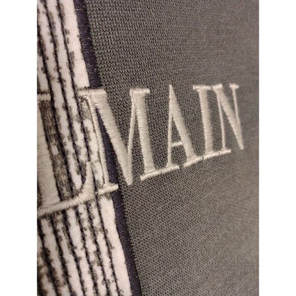 Pierre Balmain Paris Sweatshirt Size S Khaki Gray Embroidered Logo Paris $990 - Picture 7 of 11